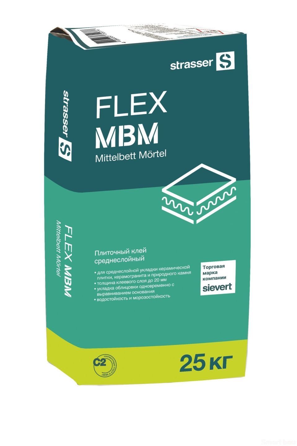 Плиточный среднеслойный клей strasser FLEX MBM фото