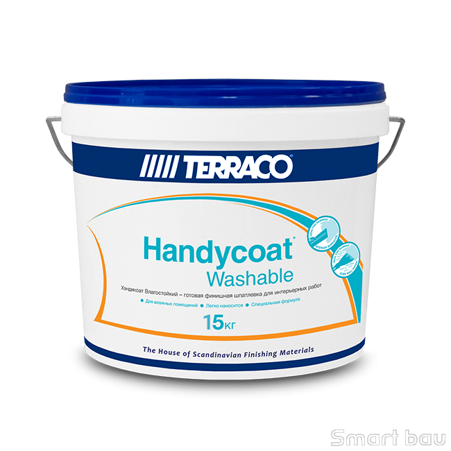 Водостойкая финишная шпатлевка для влажных помещений Terraco Handycoat Washable фото