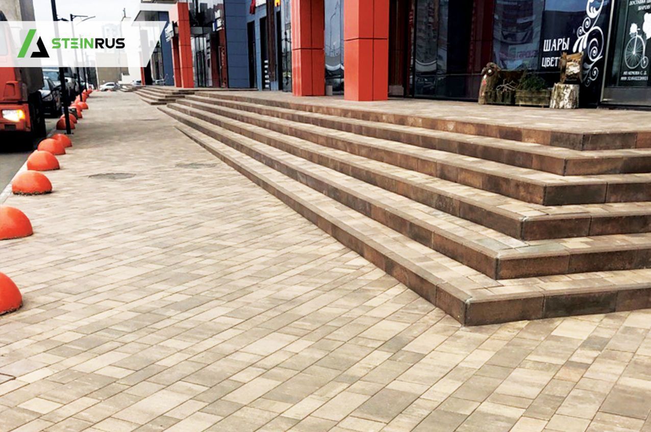 Тротуарная плитка SteinRus Инсбрук Тироль Colormix Берилл фото