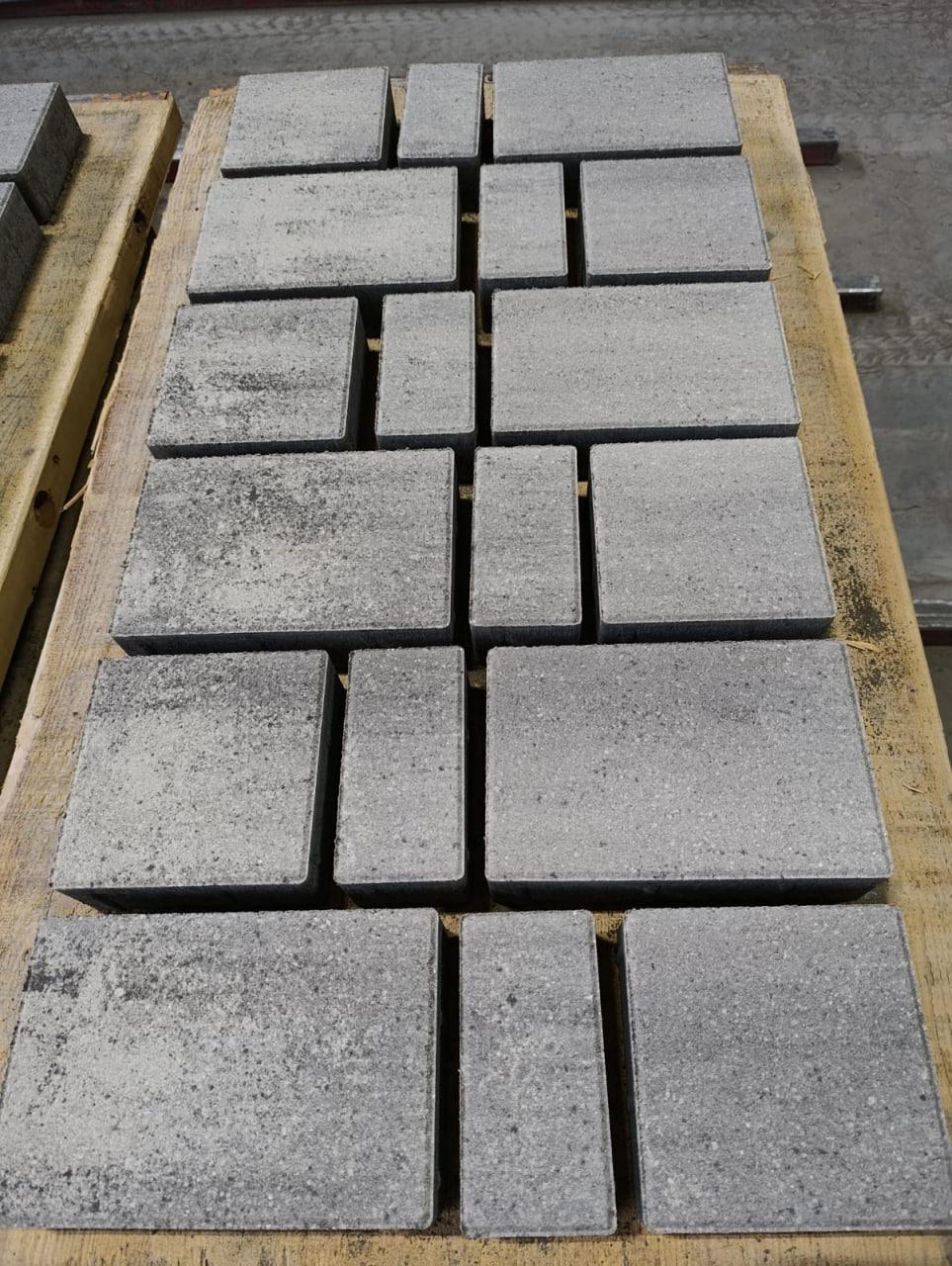 Вибропрессованная тротуарная плитка Ромб-Арт Колор Микс Пантеон Арктика фото