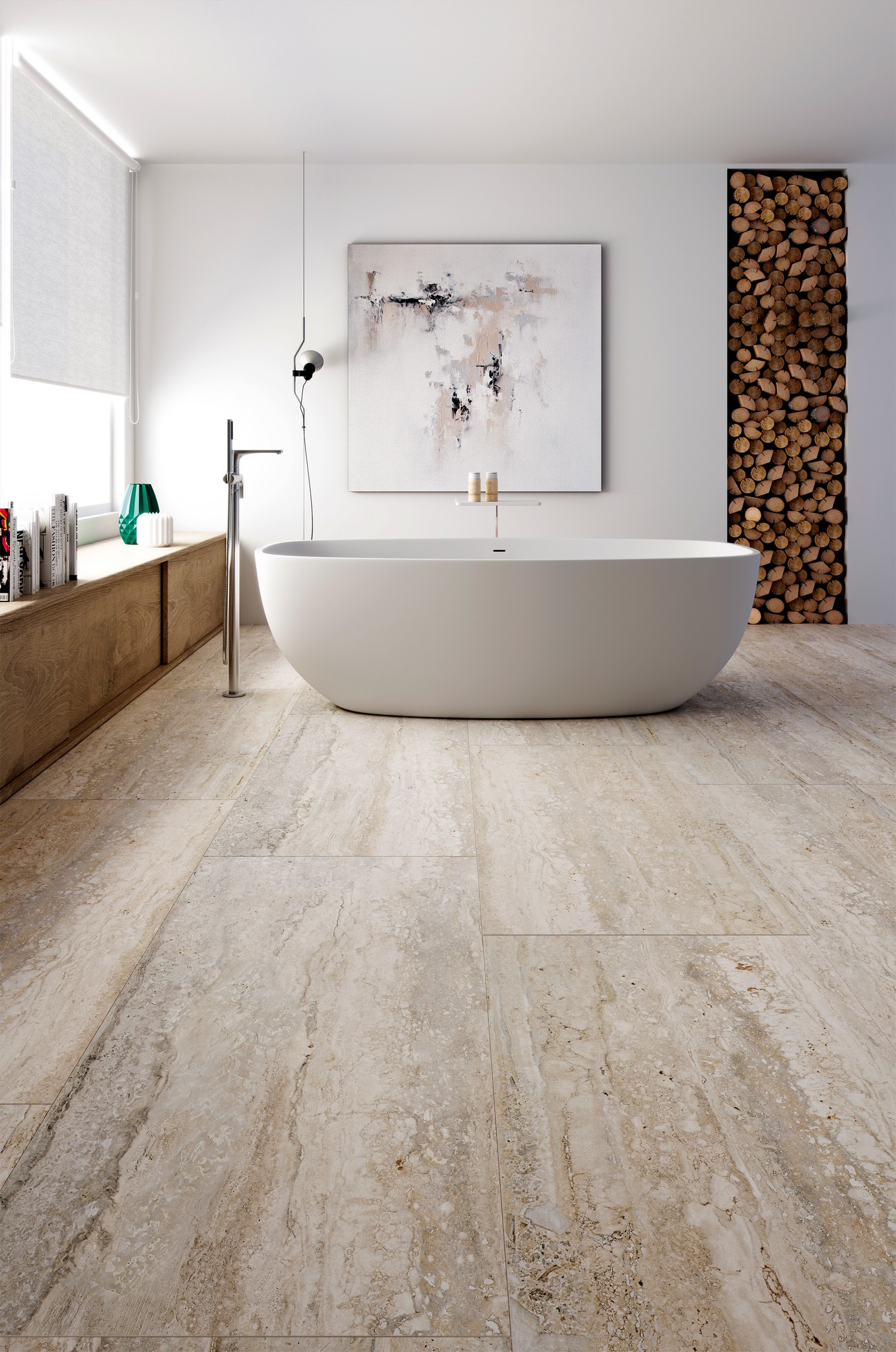 Крупноформатная плитка из керамогранита Exagres Marbles Travertino фото