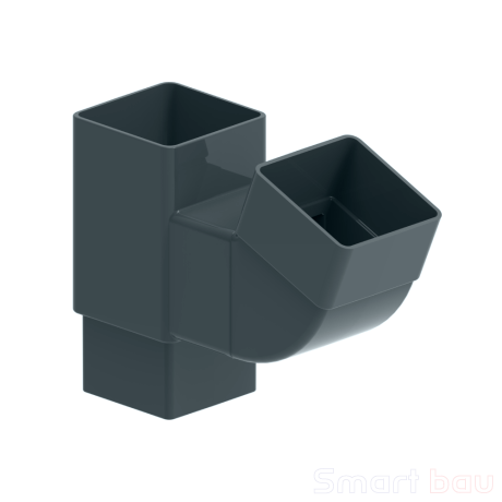 Тройник трубы 67° 80x80mm KROP PVC квадратный 135/80 фото