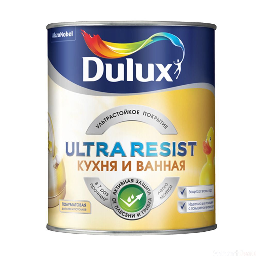 Краска от плесени и грибка, полуматовая Dulux Ultra Resist Кухня и Ванная фото