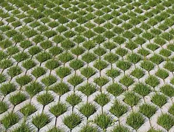 Тротуарная плитка Ромб-Арт Газонная решетка фото