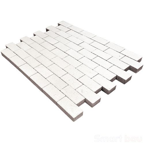 Тротуарная плитка SteinRus Прямоугольник Белый фото
