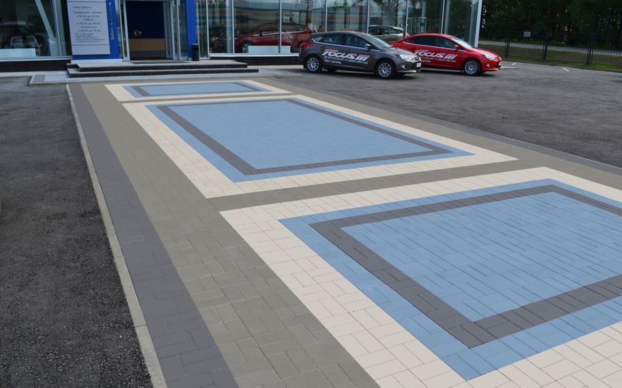 Тротуарная плитка SteinRus Прямоугольник Белый фото