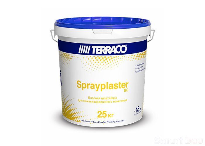 Пастообразная выравнивающая штукатурка для внутренних работ Terraco Sprayplaster Basecoat BC фото