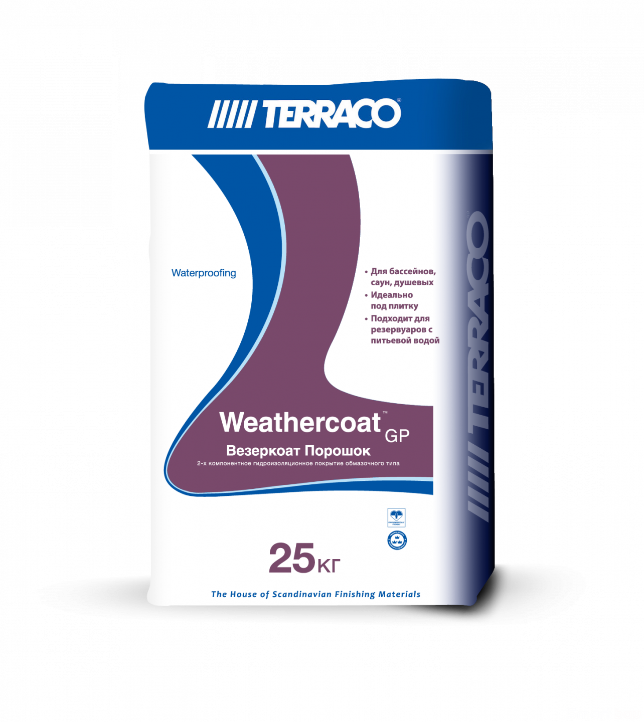1-й компонент 2-х компонентного гидроизоляционного покрытия Terraco Weathercoat Powder Grey Порошок