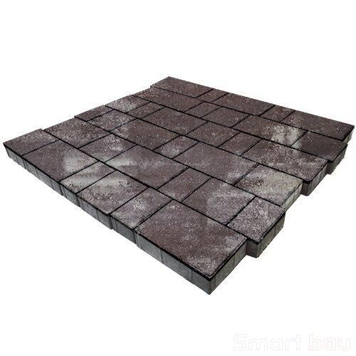 Тротуарная плитка SteinRus Bergamo Colormix Браун фото