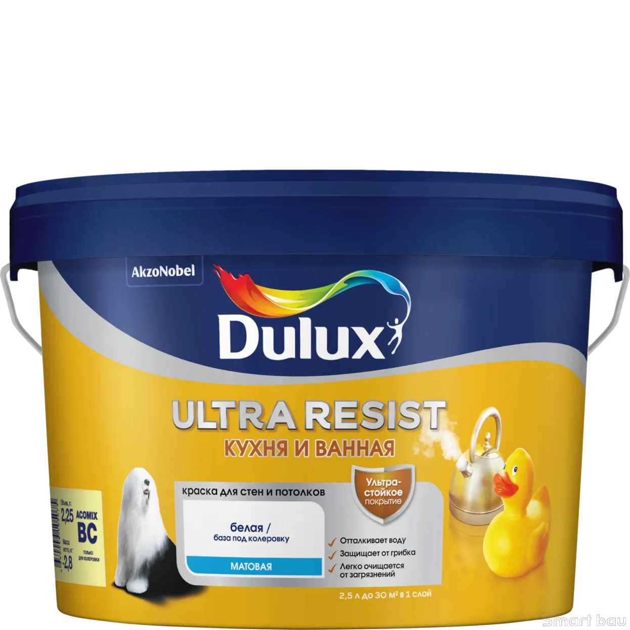 Краска от плесени и грибка, матовая Dulux Ultra Resist Кухня и Ванная фото