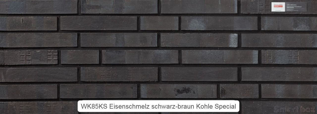Клинкерный кирпич Westerwaelder Klinker Eisenschmelz schwarz braun Kohle фото