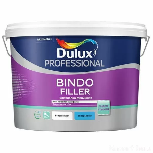 Шпаклевка финишная под покраску и обои Dulux Bindo Filler фото