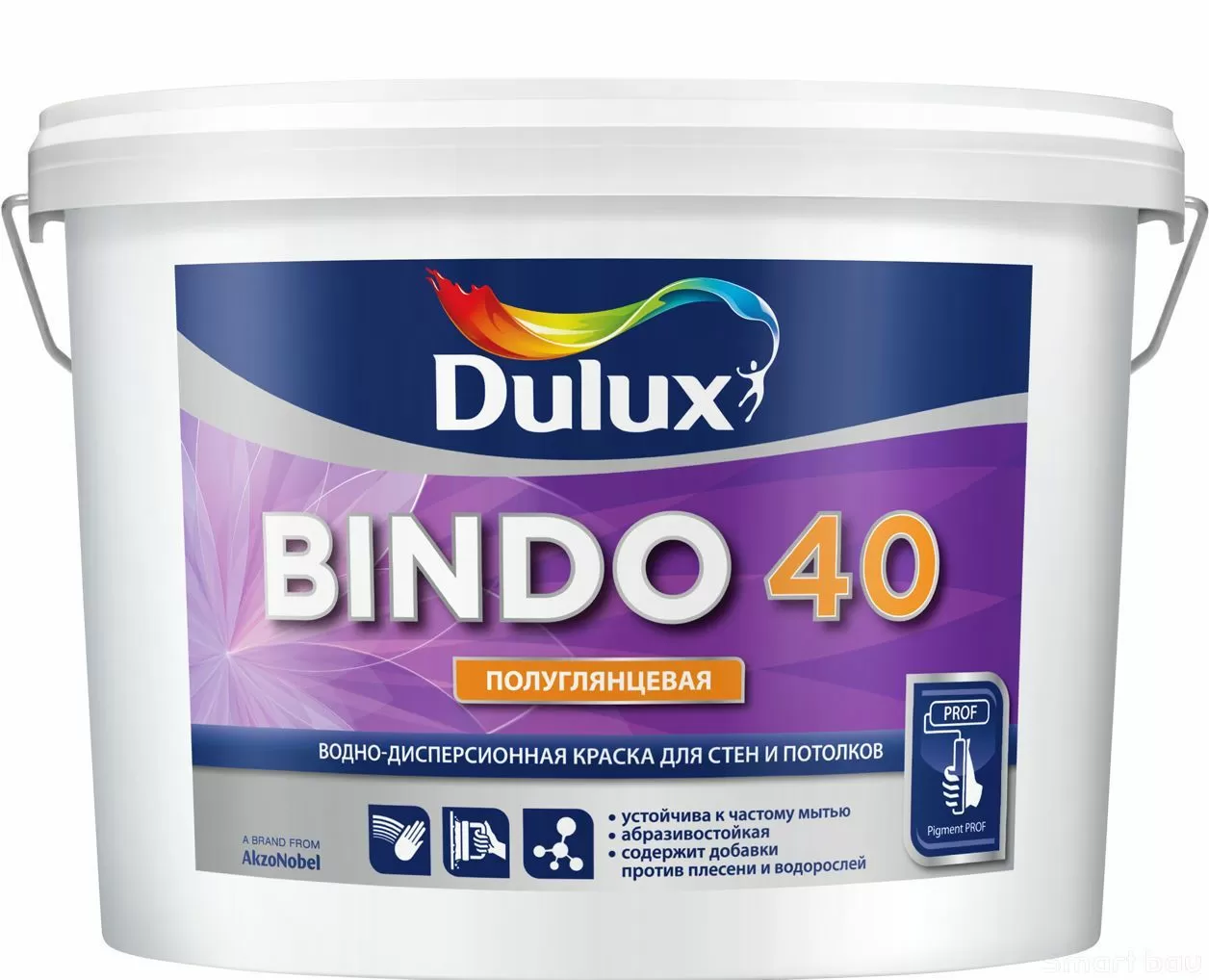 Краска для стен и потолков, полуглянцевая Dulux Bindo 40 фото