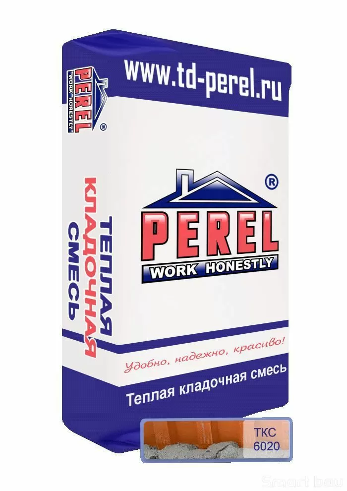 Теплая кладочная смесь для керамических блоков Perel TKS Экономичная 6020/6520 фото