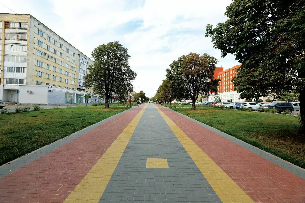 Тротуарная плитка SteinRus Прямоугольник Лайн Красный фото